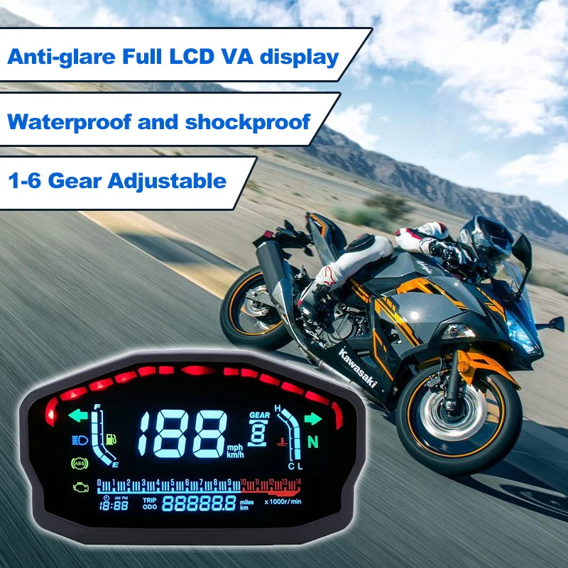 

Hot sale Motorcycle meter Good quality T16 Water temperature and digital meter motorcycle meter assembly