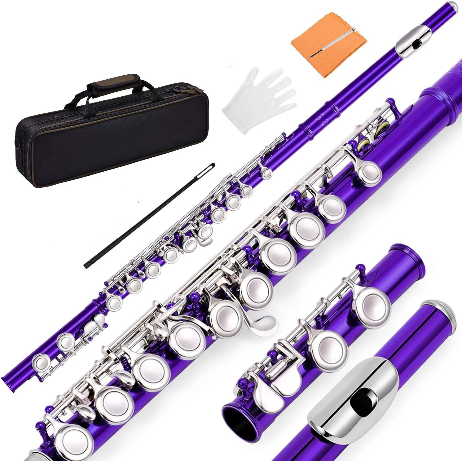 CANWAY-флейты для ключей с закрытым отверстием мельхиор деревянный духовой