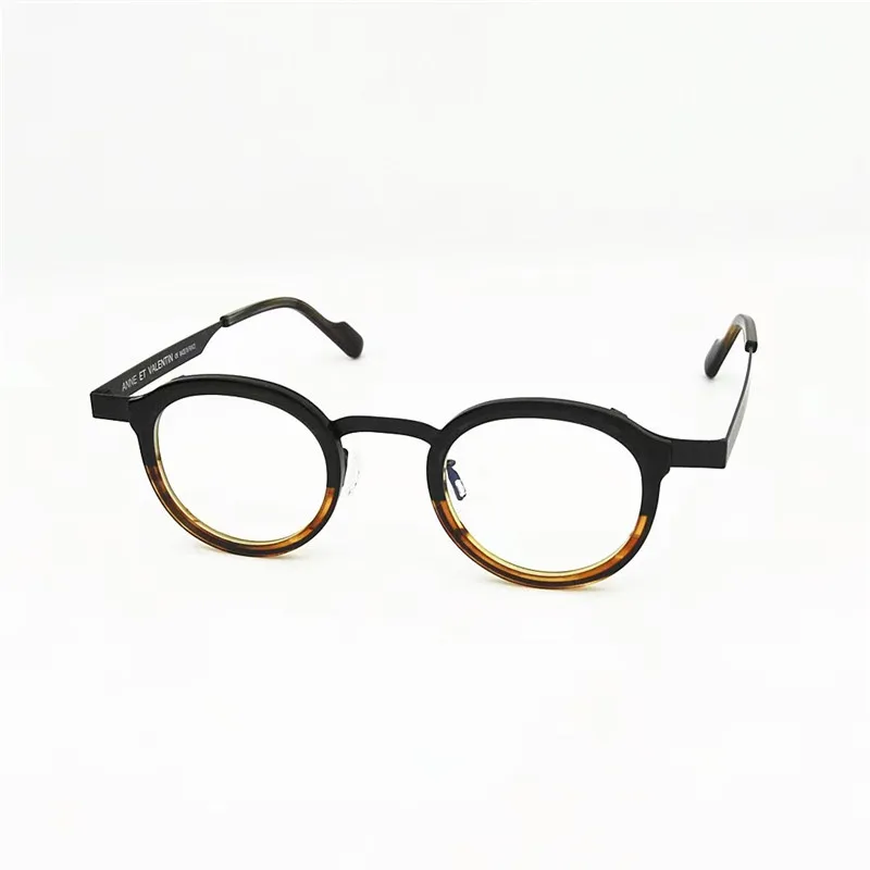 

ANNE VANLENTIN Optical GLASSES For Unisex Retro Style Anti-Blue Light Lens Plate Plank Oval Frame With Box
