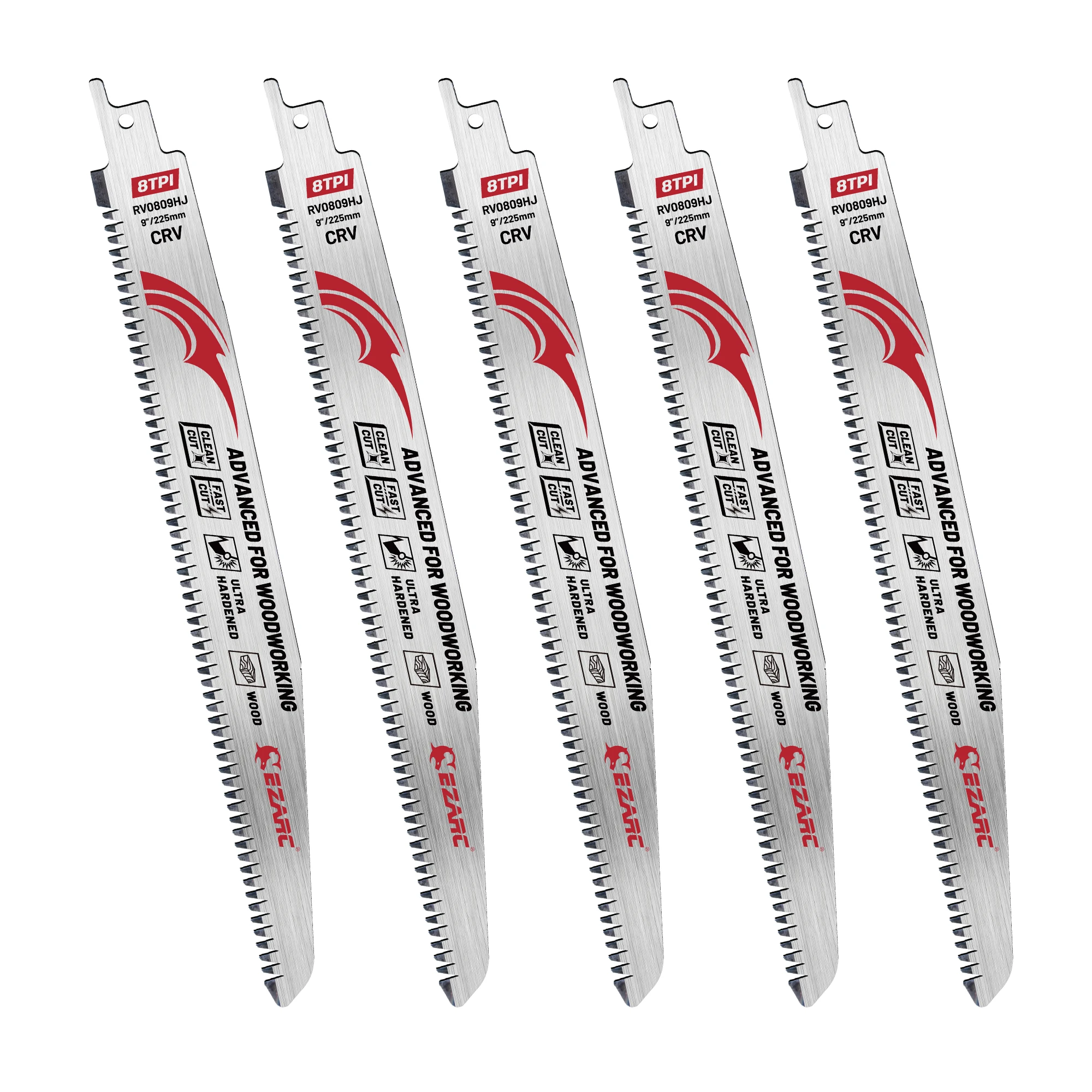 

EZARC, 5 Шт., 9-дюймовые Пилы, Пилы С Японскими Зубьями, Хромованадиевая Сталь, Сабельные Пилы Для Резки Древесины