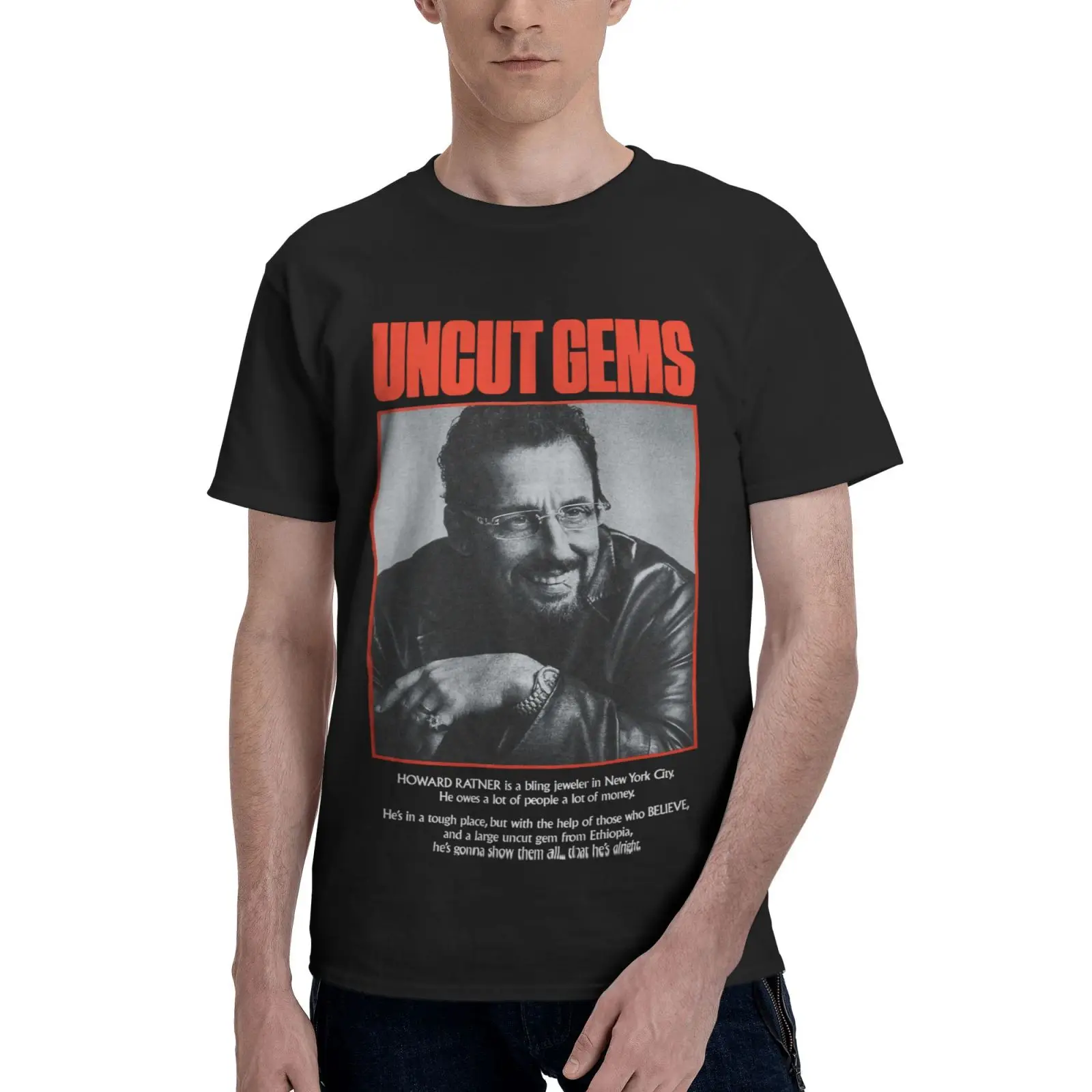 

Футболка мужская оверсайз с надписью Not Uncut Gems For