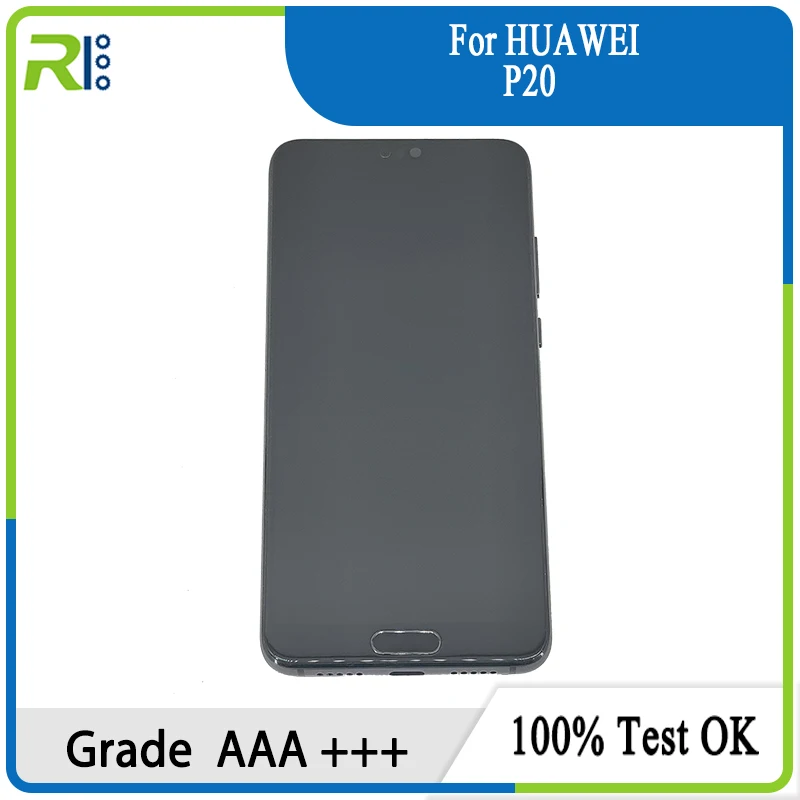 

ЖК-экран для Huawei P20 EML-L29 L09 L22 дисплей со сканером отпечатков пальцев 10 сенсорный экран дигитайзер Замена для Huawei P 20 p20 LCD