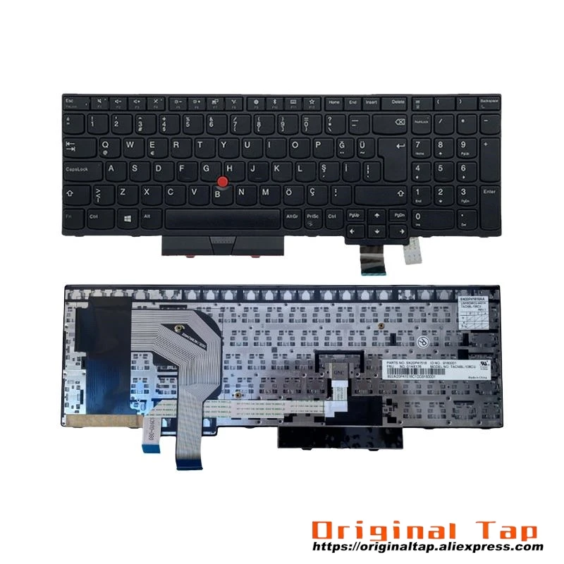 Турецкая клавиатура TR для Lenovo Thinkpad T570 T580 P51s P52s 01EN956 01ER528 01HX166 01HX206