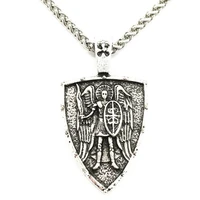nostalgia archangel talisman st michael protect me saint shield protection amulet pendant angel wings necklace wicca jewelry