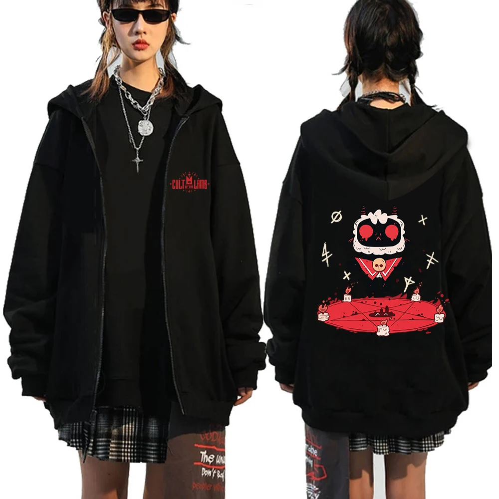 

Cult of The Lamb Graphics Hoodie Pullover Women Men Zip Up Tops Unisex Streetwear Clothes Sudaderas Con Capucha