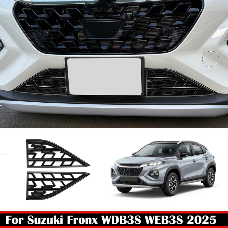Фото Для Suzuki Fronx WDB3S WEB3S 2025 2026, черная средняя сетка из АБС-пластика, решетка переднего бампера, декоративная крышка, внешние аксессуары №1