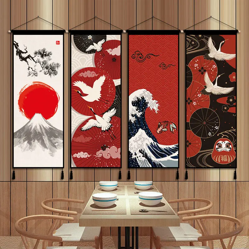 

Japanese Ukiyoe Wall Art Decor Scroll Painings Retro Poster Wall Paintings Room Decor Picture Hanging