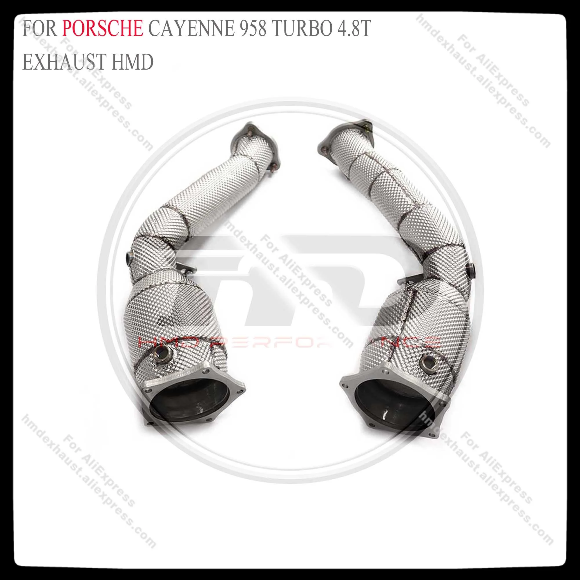 HMD High Flow Sport Cat Downpipe для Porsche Cayenne 958 Turbo 4 8 T 2011-2017 Headers Catalyst Catted выхлопная труба