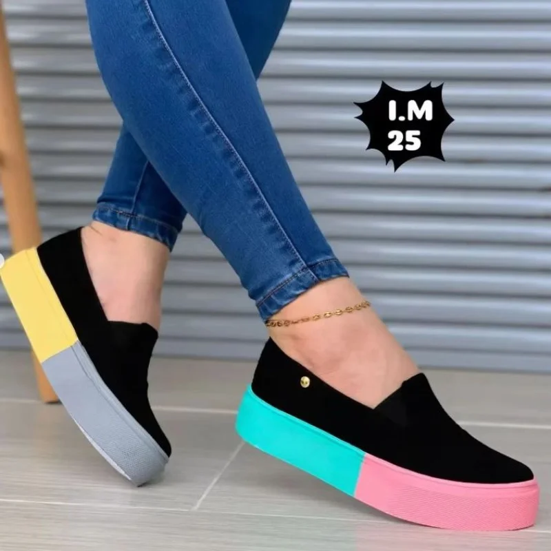

Women's Casual Slip on Shallow Sneakers 2023 Summer Fashion Light Platform Shoes Ladies Sport canvas Shoes Foorwear Plus Size 43