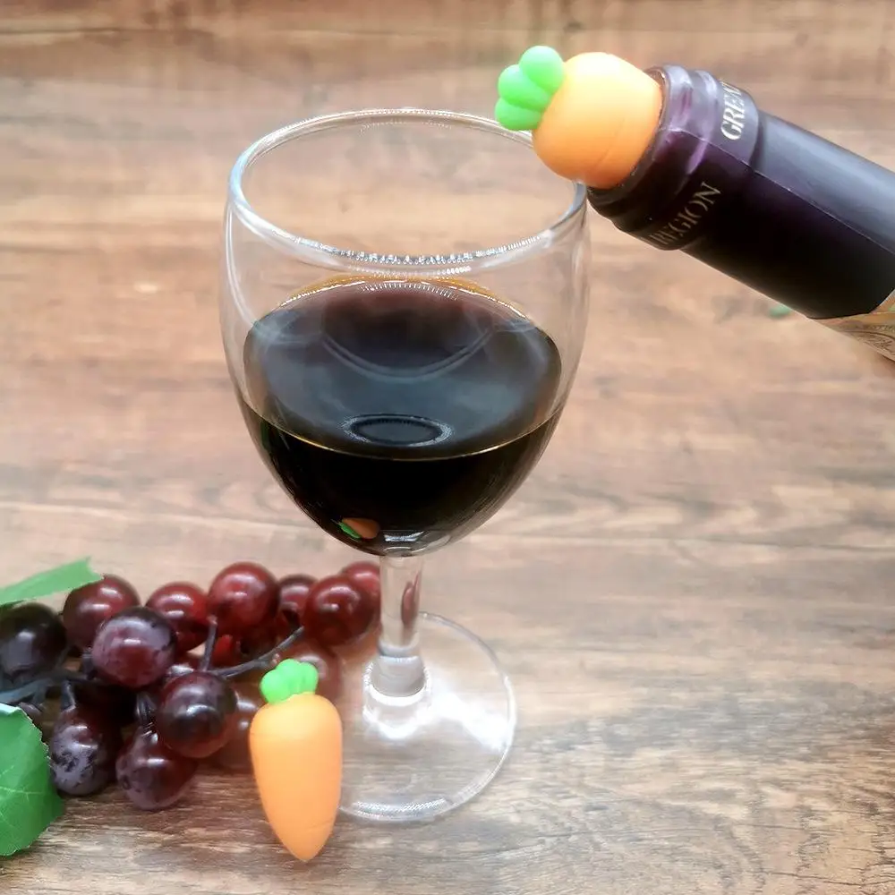 

Wine Bottle Stopper Carrot Shaped Creative Wine Cork Preservation Tools Fresh-keeping Bottle Cap Closer Beer Champagne Silicone