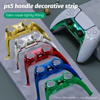 oly game diy for ps5 controller abs decorative panel strip for ps5 gamepad controller with free gift 2 pieces thumb stick grips