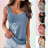women slim fit sleeveless top fashion floral printed tank top summer vest shirt ladies casual camisoles shirt