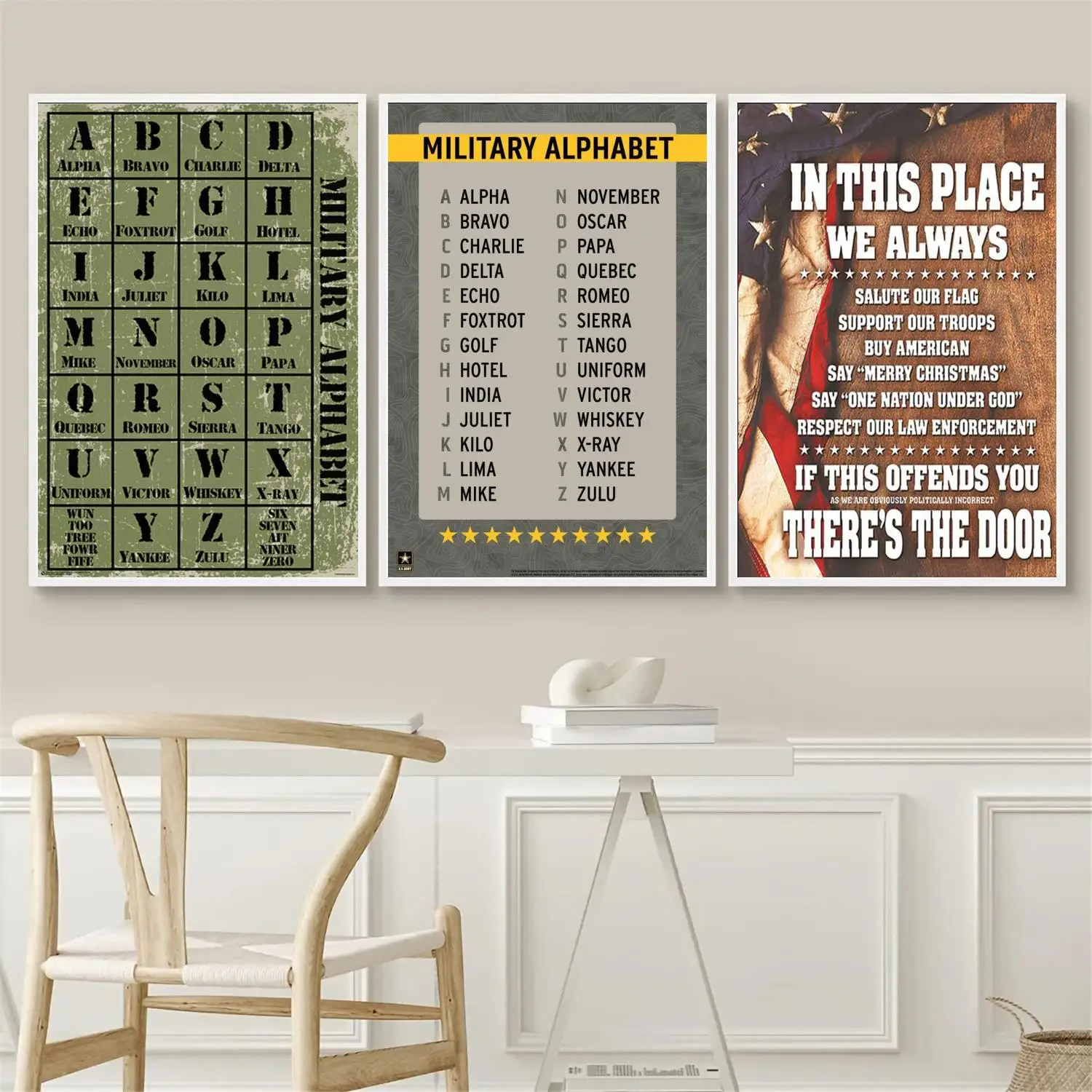 Военный плакат с алфавитом, настенное искусство 24x36, холст, искусство, постер, персонализированный подарок, современная семейная живопись в спальню