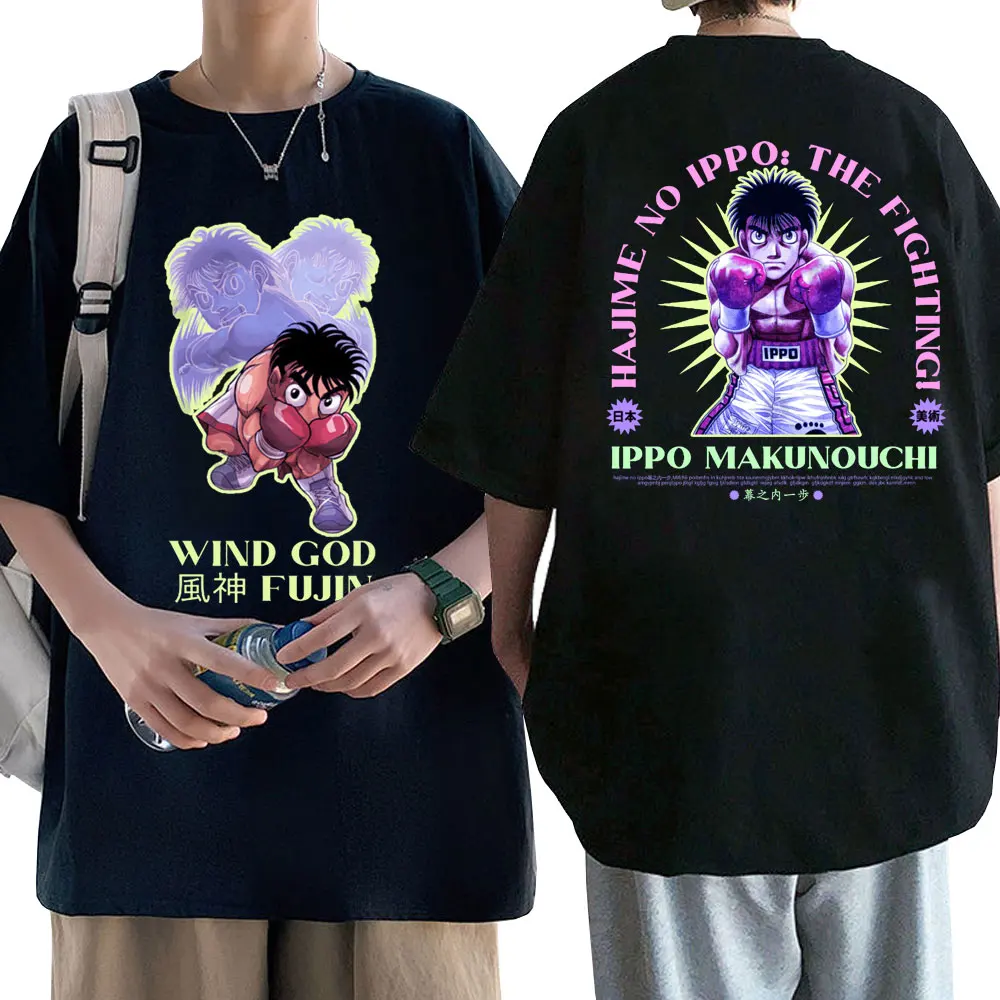 

Anime Hajime No Ippo Kamogawa Boxing Graphic T-shirts Manga Makunouchi Takamura Fighting Print Tshirt Men Fashion Trend T Shirts
