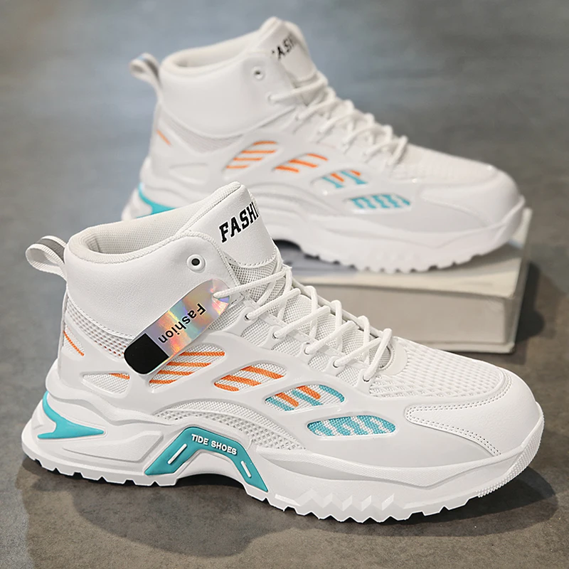 Chinese Brand Shoes Men's Autumn and Winter 2024 New High-Top Sports Casual Running Dad Height Increasing Platform