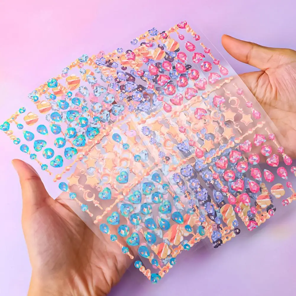 

Creative 1 Sheet High Quality DIY Hand Account Photo Album Diary Stickers PVC Laser Stickers Speical for Student