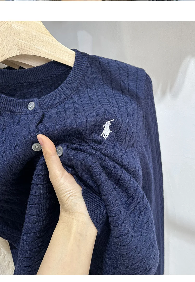 Embroidery Chic Fashion Knitted Tops Women Rib Slim Elastic Single-breasted Pullover Sweaters Autumn Winter Outfits Shir