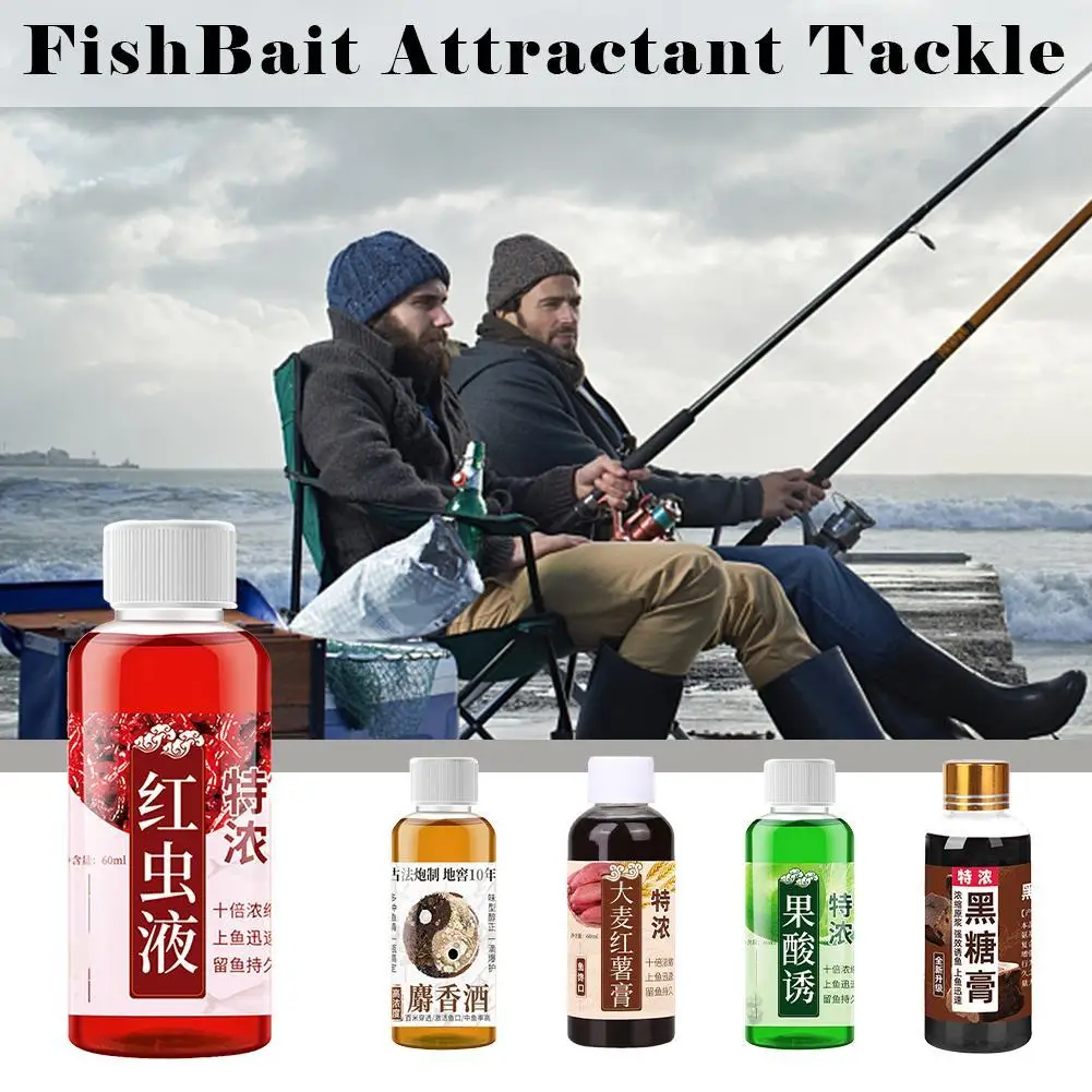 

for Trout Cod Carp Bass Fish Bait Additive 60ml Concentrated Red Worm Liquid High Concentration FishBait Attractant Tackle Food