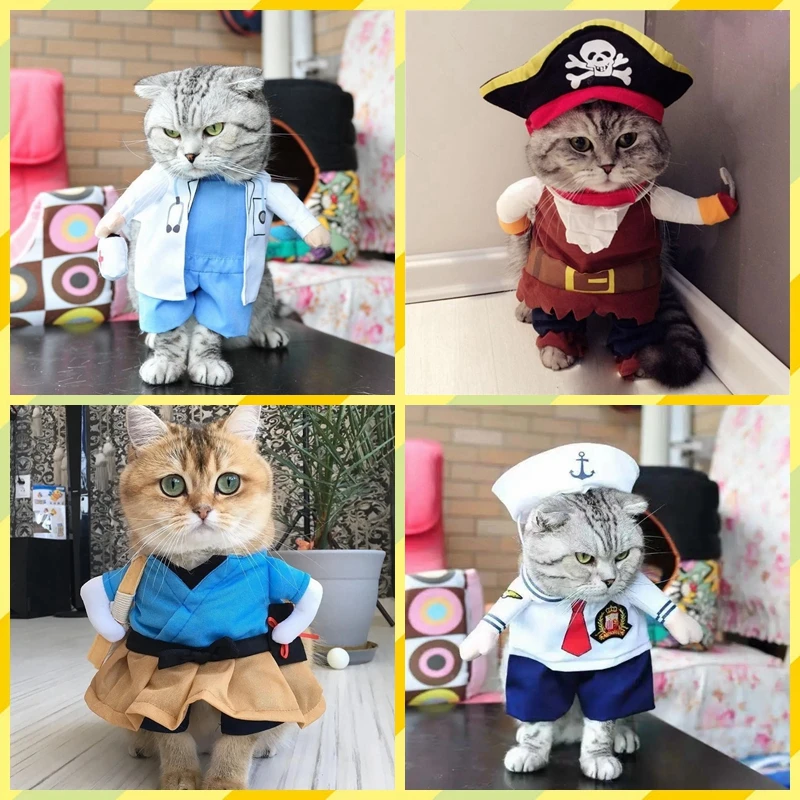 

Смешные костюмы для косплея, пиратский костюм, одежда для маленьких и средних собак, кошек, чихуахуа