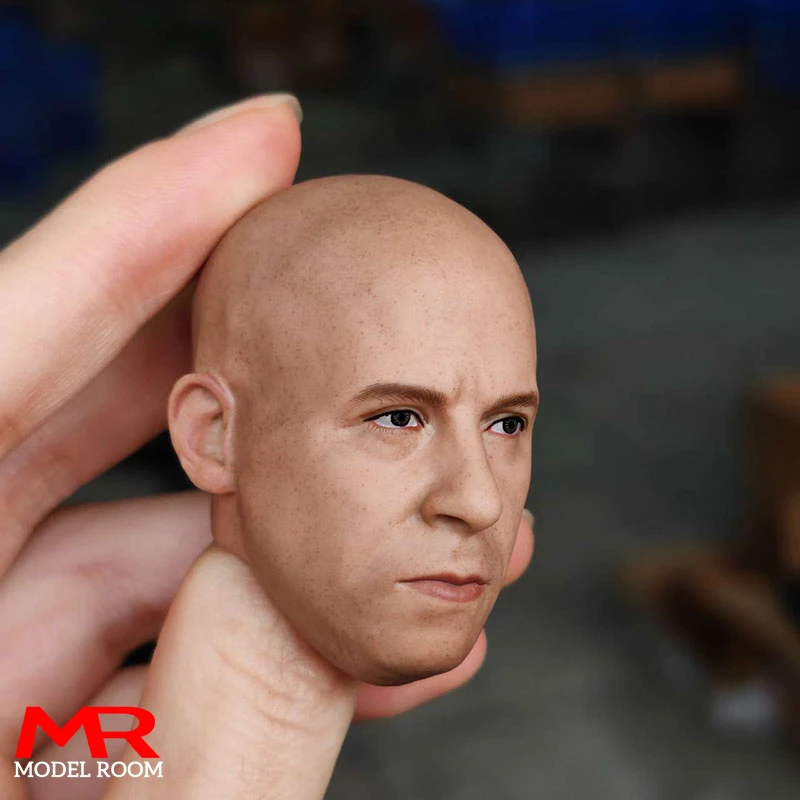 Фото 1/6 масштаб Vin Diesel голова лепка лысая голова солдата резьба модель подходит для 12-дюймовой фигурки солдата тело куклы №4