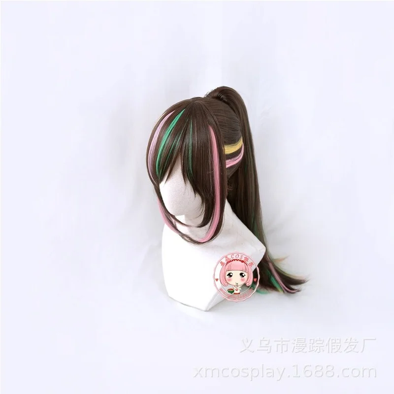 Парик из аниме виртуальный Youtuber Kizuna AI хвост косплей Hello World коричневый цвет