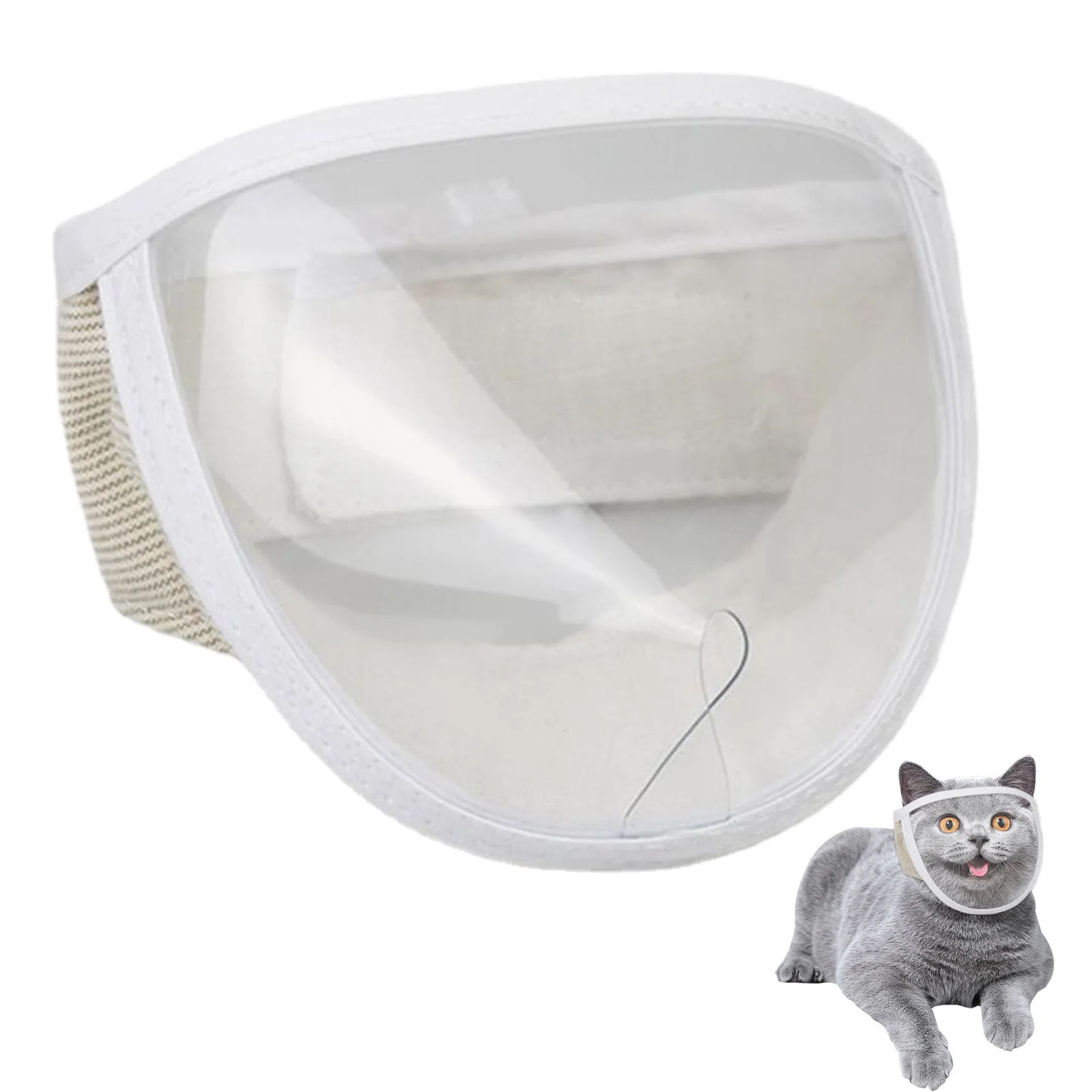 

Cat Muzzle Ventilate Cat Face Muzzle With A Spiracle Cotton Pet Face Guard Adjustable Comfortable Protective Cover For Nail