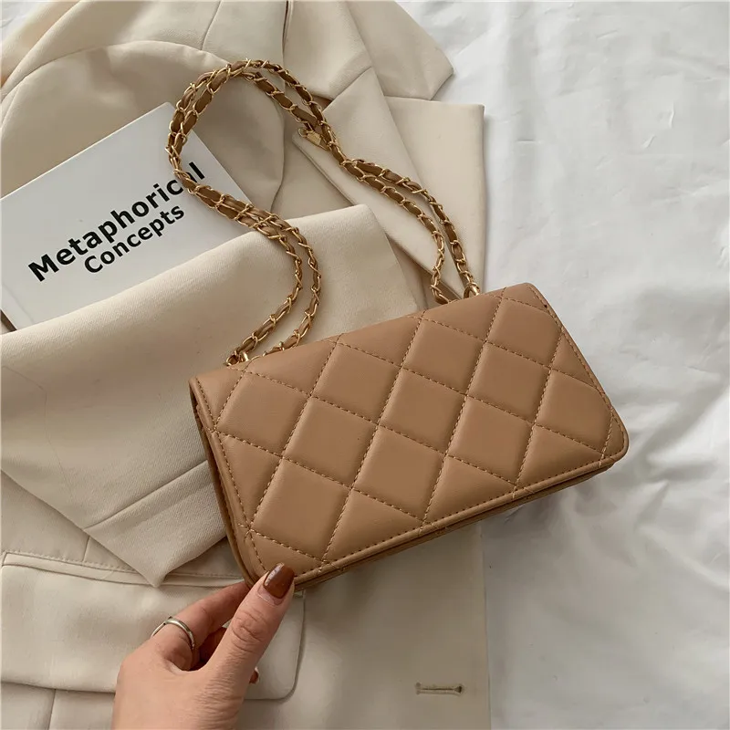 

2022 Korean Style Square Crossbody Bags Simple Design Handbags Chain Belt Women Shoulder Bag Fashion Cross Body