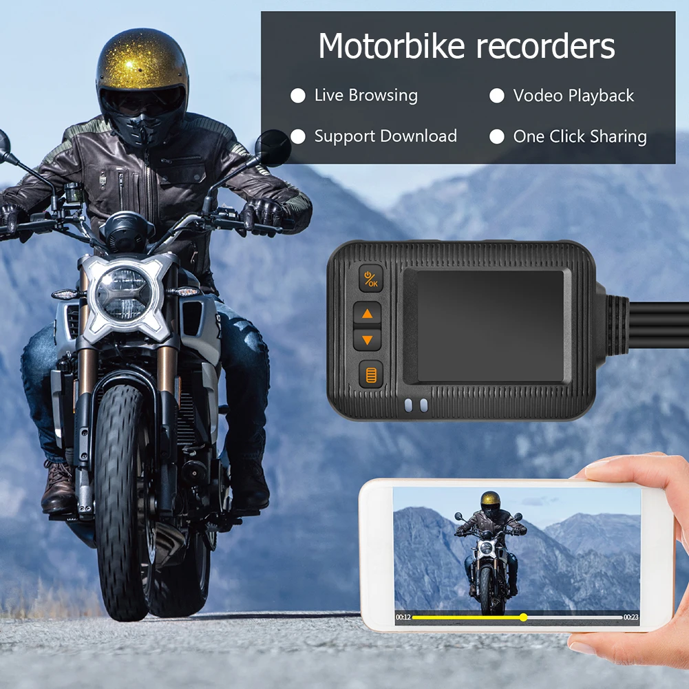 SE20 Moto DVR Водонепроницаемый Мотоциклетный Видеорегистратор Передняя Задняя