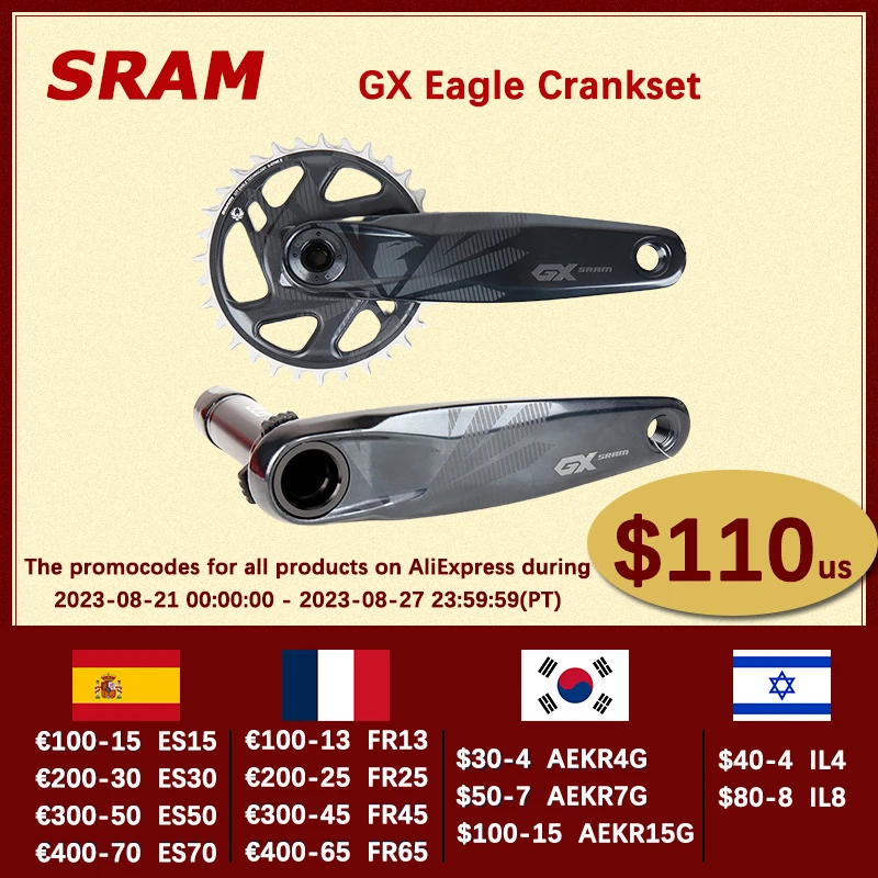 SRAM GX EAGLE DUB 32T 34T 170mm 175mm 3mm BOOST MTB Bicycle Crankset bottom bracket BSA PF92 BB30 PF30