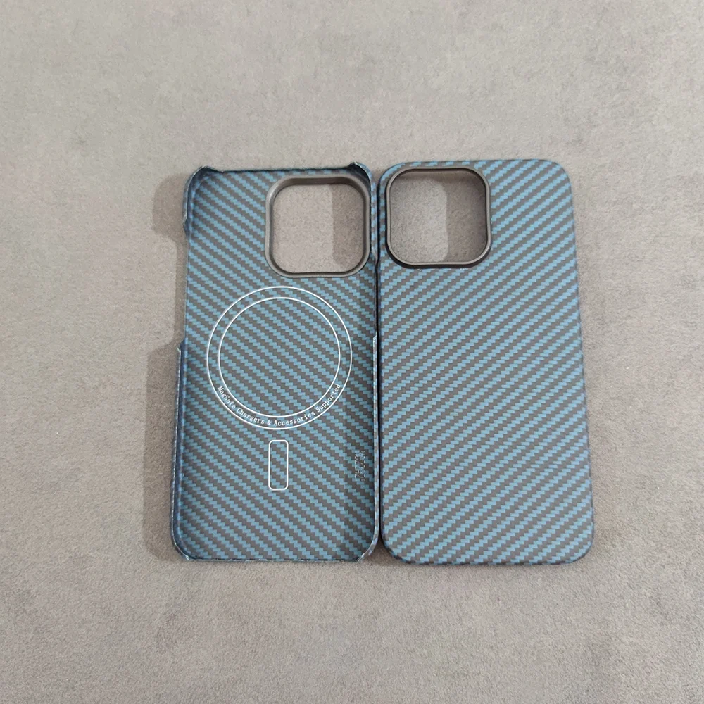 Ceny Dla Magsafe Dla Iphone14/ 13 Pro Max Case Aramidowe Włókno Cienkie Niebieskie Duże Otwory Z Włókna Węglowego Przypadki Telefonów Dla Iphone 13 Mini Okładka