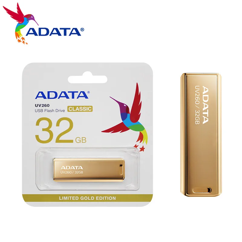 ADATA UV260 USB-флеш-накопитель Металлический мини-накопитель USB2.0 золотой с