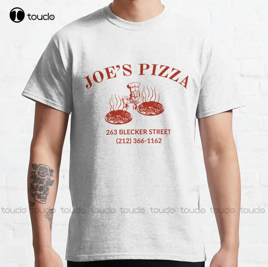 

Классическая мужская футболка Joe'S с принтом пиццы, мужские рубашки с коротким рукавом, индивидуальная футболка для подростков, унисекс, фут...