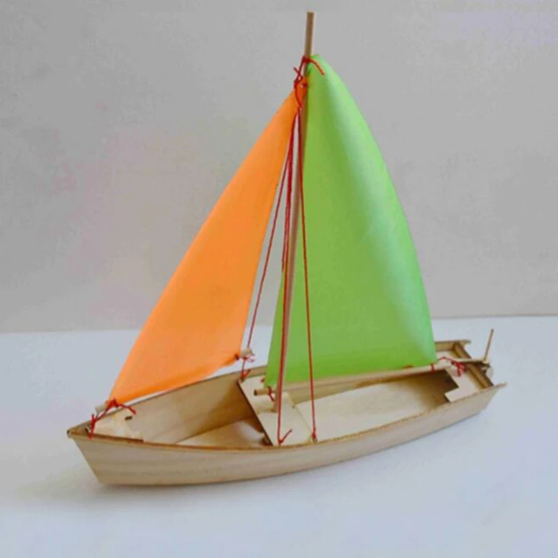 

Self-propelled Sailing Wooden Boat Model Building Kits DIY Sailing Model Assembling Toys children's Toys Handmade Class Wooden