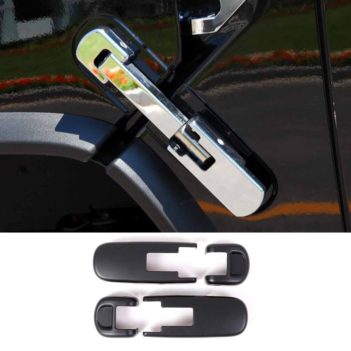 

For Hummer H2 SUV SUT 2003-2009 car styling ABS Matt black Car Hood Side Hinge Cover Trim sticker car Accessories