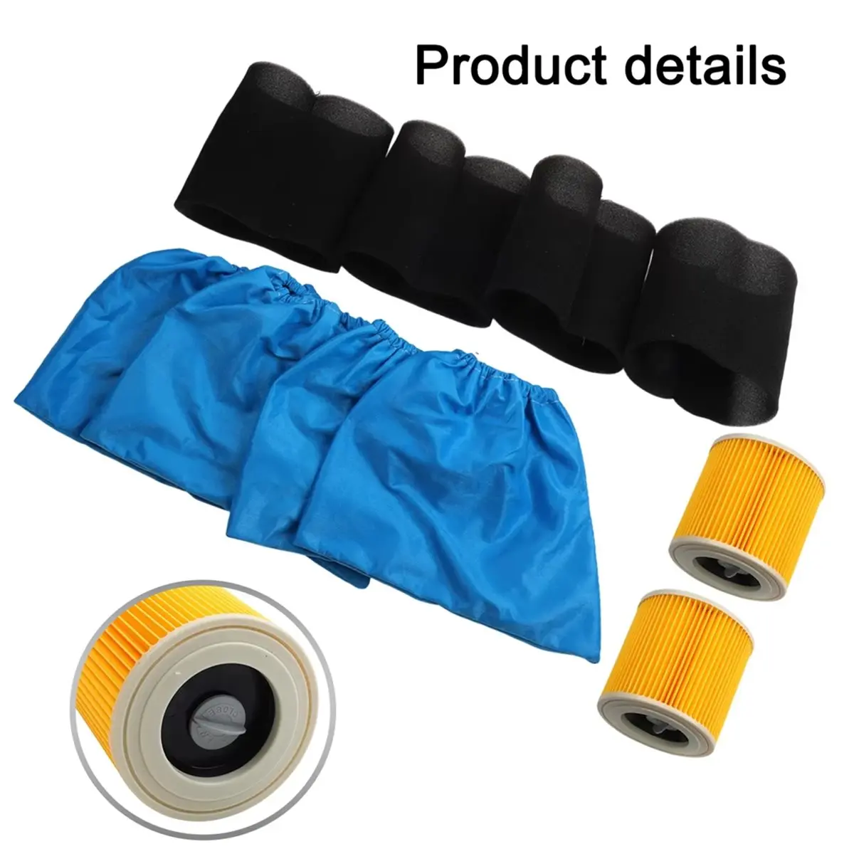 Фото (ABJZ) 1 комплект для KARCHER MV1 MV2 WD1 WD2 WD3: HEPA-фильтр и текстильный фильтр-мешок, аксессуары для пылесоса, запасные части №2
