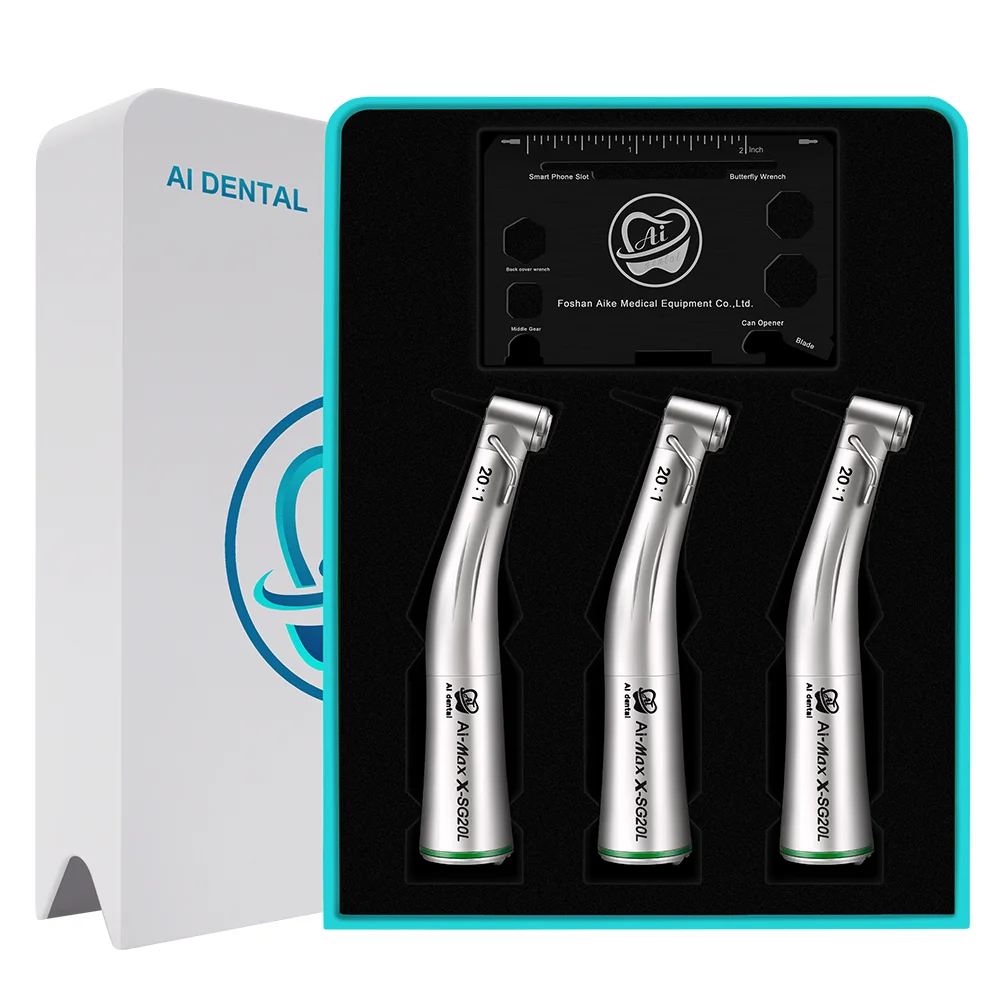 

S3-SG20L Oral Hygiene Fiber Optic Dental Korea Implant Low Speed Contra Angle 20:1 Handpiece Surgery Motor Equipment Kit
