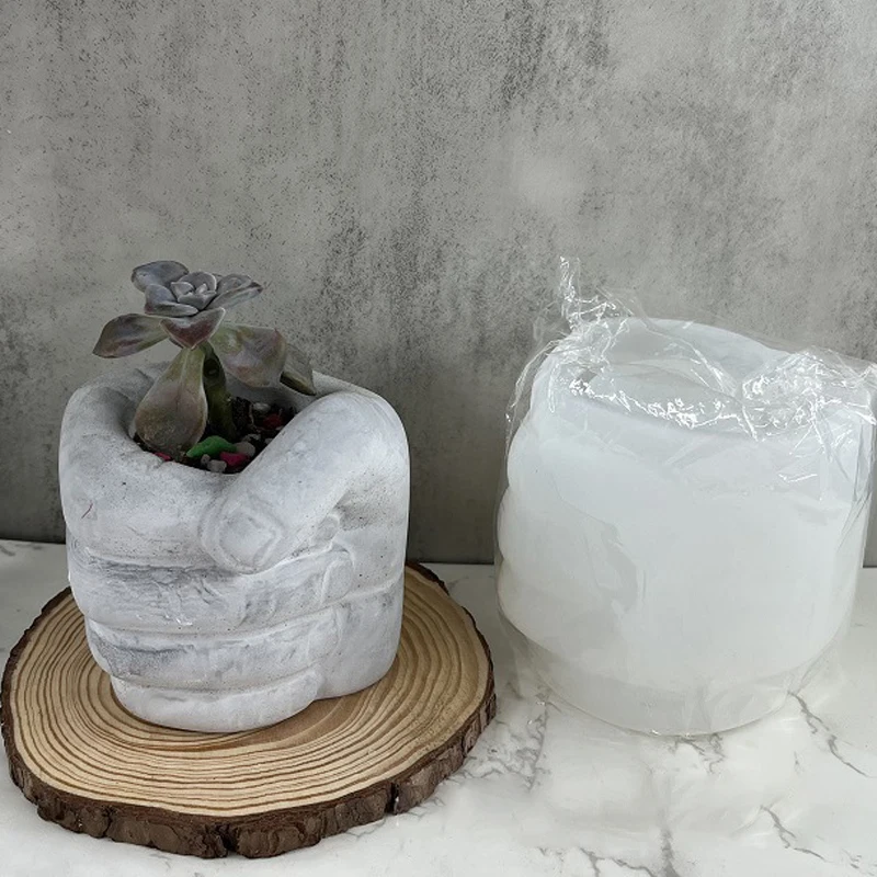 

Fist Flower Pot Silicone Molds Succulent Flower Pot Gypsum Concrete Mould Left and Right Hand Pen Holder Epoxy Resin Moulds