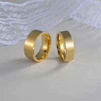 2022 new european and american stainless steel jewelry 4mm6mm8mm glossy ring wholesale fashion simple gold silver black jewelry