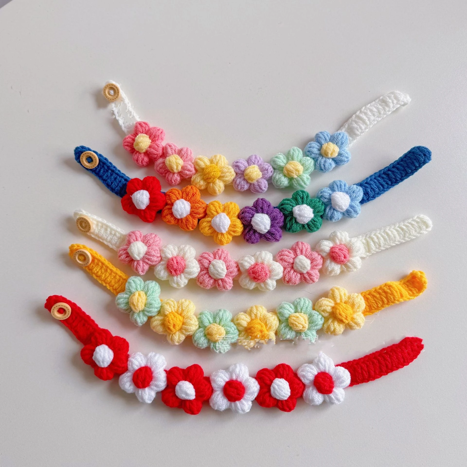 Ошейник для домашних животных вязания кошек Маленькая собака Короткий синий и