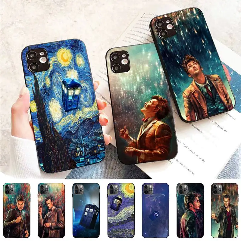 

Tardis Box Doctor Who Van Gogh Phone Case for iPhone 11 12 13 Mini Pro Max 8 7 6 6S Plus X 5 SE 2020 XR XS Funda cover