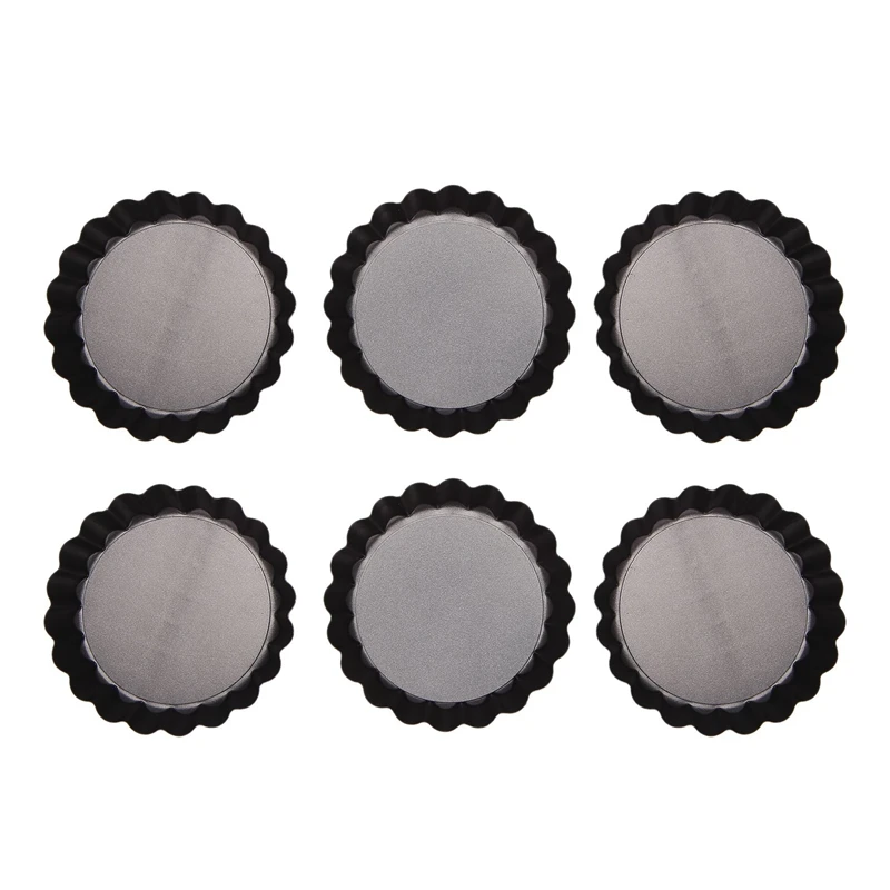 

Quiche сковородки, съемная нижняя мини-фотография, набор жестяных коробок, свободная форма для базы, форма для чизкейков, форма для Tart, 6 упаково...