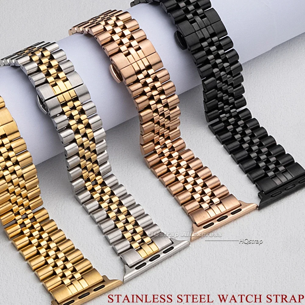 Стальной ремешок для Apple Watch 10 46 мм Ultra Band 49 Ремень IWatch Series 9 8 7 6 SE 44 45 41 40