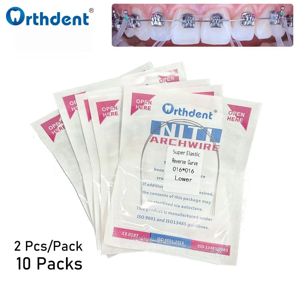 

10 упаковок Стоматологические Ортодонтические арки провода супер эластичный резерв кривая прямоугольная Арка пустотная форма зубной обработки материал