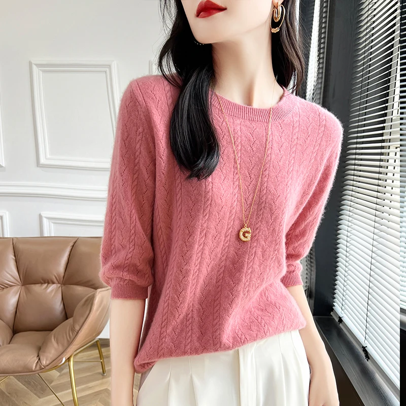 Новый осенне-зимний пуловер из 100% мериносовой шерсти кашемировый женский с