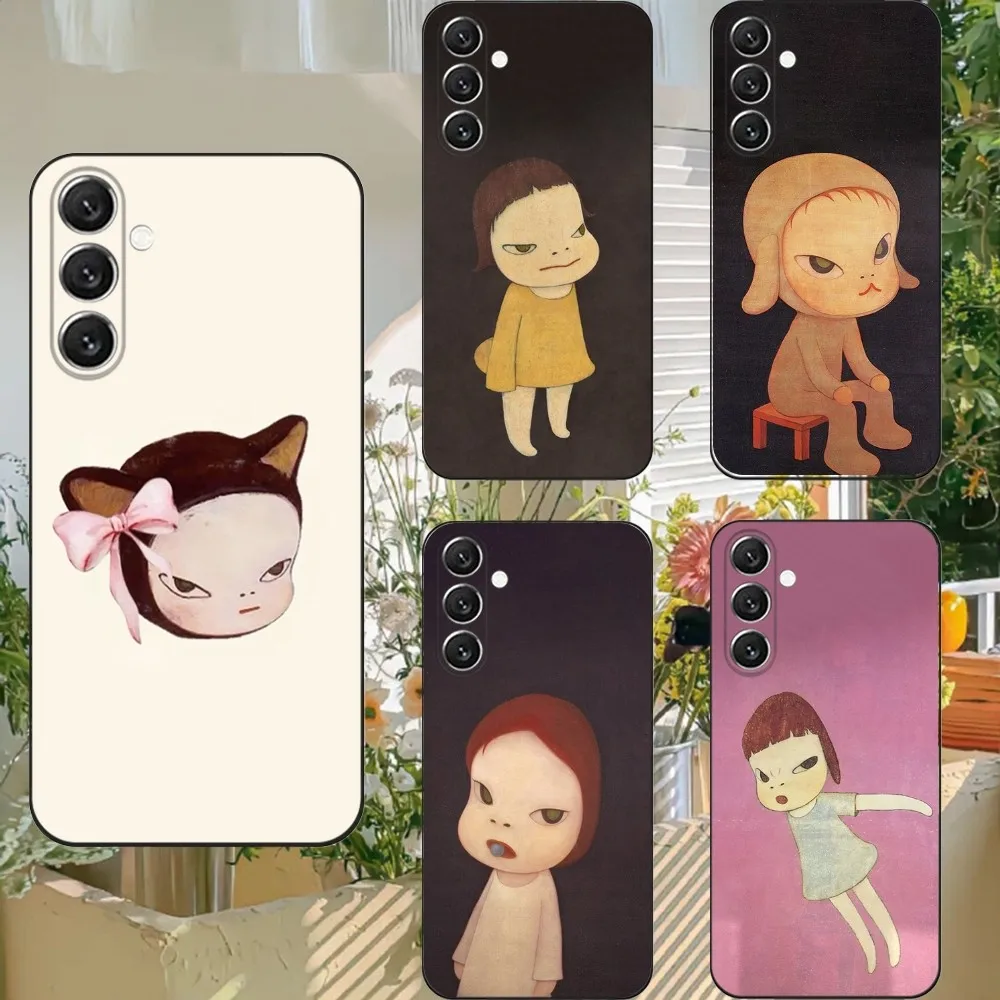 Чехол для телефона Y-Yoshitomo-ES Nara Samsung S25 S24 S21 S22 S23 S30 Ultra S20 Plus Fe Lite Note 10 9 5G черный чехол