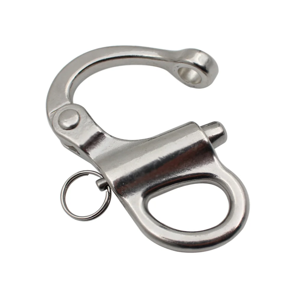 

Creative Stainless Steel Fixed Spring Shackle Manual Quick Release Chain Buckle Fixed Eye Snap Hook for Boat Sailing Yacht