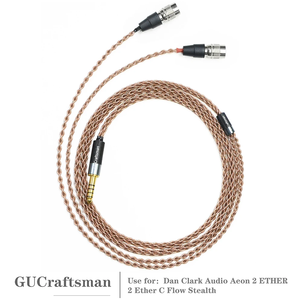 GUCraftsman 6N однокристальный медный Сменный кабель для наушников для Dan Clark Audio Aeon 2 Aeon RT Ether 2 Ether C Flow Stealth GUCraftsman 6N однокристальный медный Сменный кабель для наушников для Dan Clark Audio Aeon 2 Aeon RT Ether 2 Ether C Flow Stealth