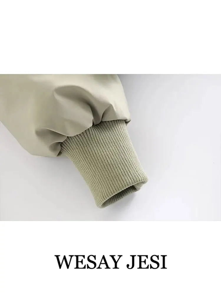 WESAY JESI Women's Winter Coats Warm Cotton Clothes Fashion Solid Color Simple Long Sleeve Zipper Pocket Female Loose Chic Tops