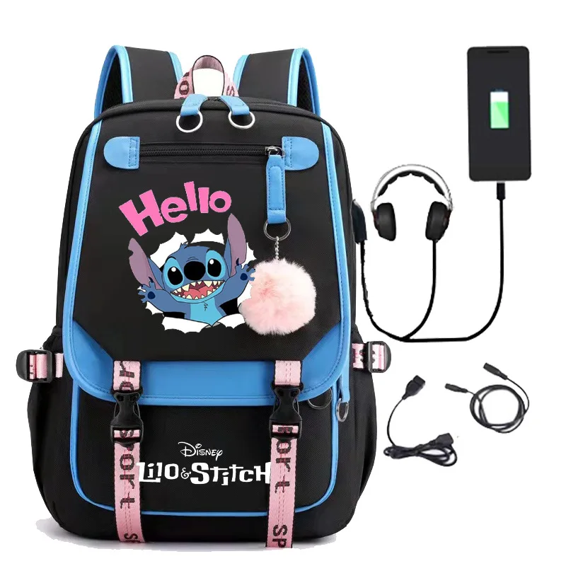 

Disney Lilo And Stitch School Bags Toddlers Bag Cartoon Funny Travel Rucksack Backpacks For Boys and Girls Light-weight Mochilas