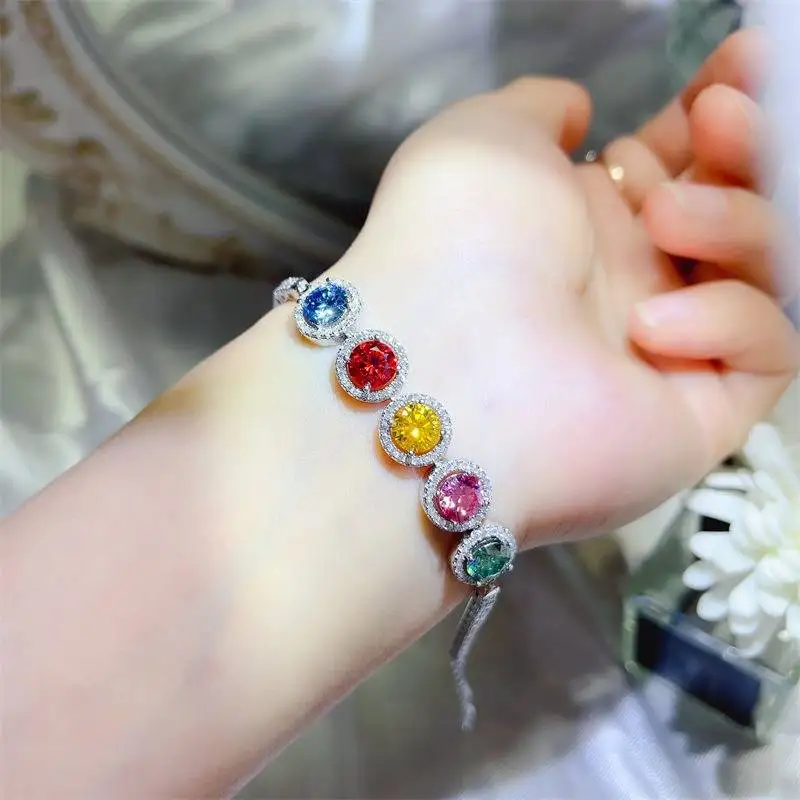 Браслеты SACE GEMS GRA, сертифицированные D цвета, всего 5 карат, муассанит, стерлинговое серебро 925 пробы, 19 см для женщин, ювелирные украшения для помолвки и вечеринки (art.: 3920d0895bbf9) - 3920d0895bbf9